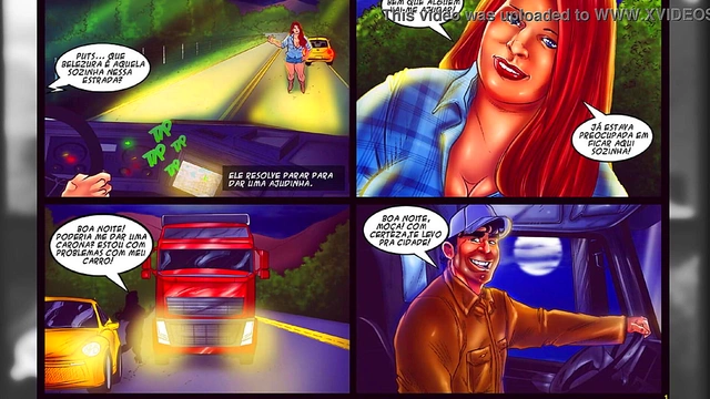 Bia Costa Fucks Truckers On The Highway InExclusive Brazilian Hentai Comic Book Scene