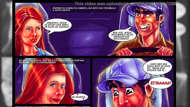 Bia Costa Fucks Truckers On The Highway InExclusive Brazilian Hentai Comic Book Scene
