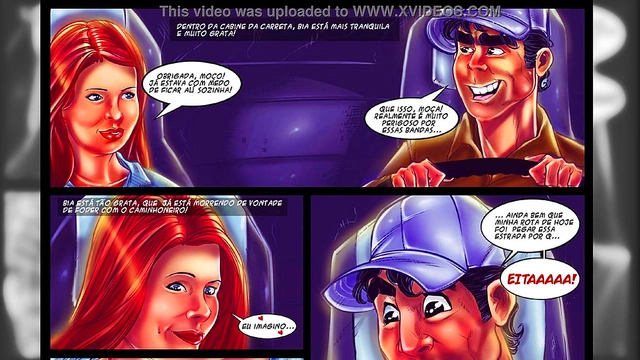 Bia Costa Fucks Truckers On The Highway InExclusive Brazilian Hentai Comic Book Scene
