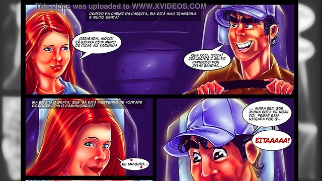 Bia Costa Fucks Truckers On The Highway InExclusive Brazilian Hentai Comic Book Scene