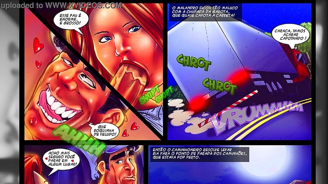 Bia Costa Fucks Truckers On The Highway InExclusive Brazilian Hentai Comic Book Scene