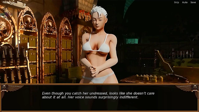 Albino Warhammer Battle Sister Trains Naked With Muscle Women In Armor
