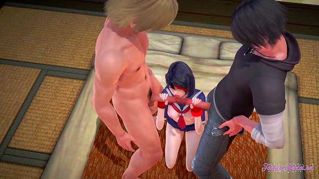 Ryuko Matoi’s 3D Hentai Orgy – Threesome Bliss with Creampie & Blowjob Fiesta