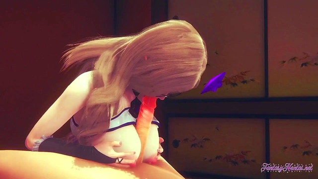 Lisa from Genshin Impact Sucks and Fucks for Uncensored Anime Hentai Creampie