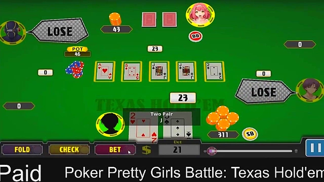 Horny AnimeGirls Play Steamy Poker for Erotic Rewards inTexasHold'em Round 4