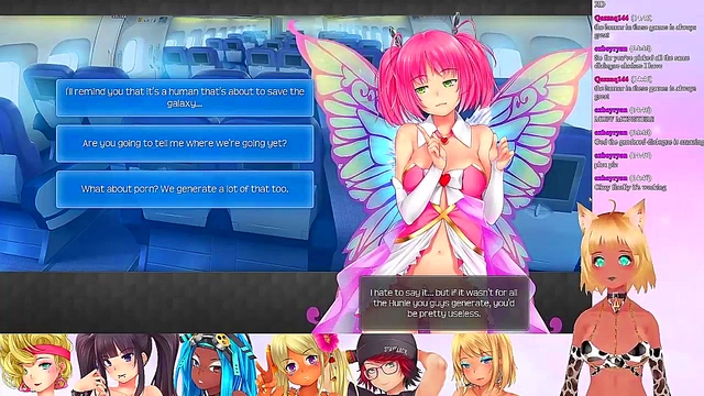 Lewd VTuber Neko’s Threesome Lingerie Fun in Anime Video Game Livestream