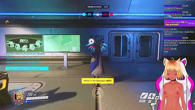 Lewd VTuber Neko Gets Spanked While Playing Overwatch Anime Livestream