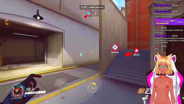 Lewd VTuber Neko Gets Spanked While Playing Overwatch Anime Livestream