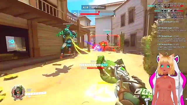 Lewd VTuber Neko Gets Spanked While Playing Overwatch Anime Livestream