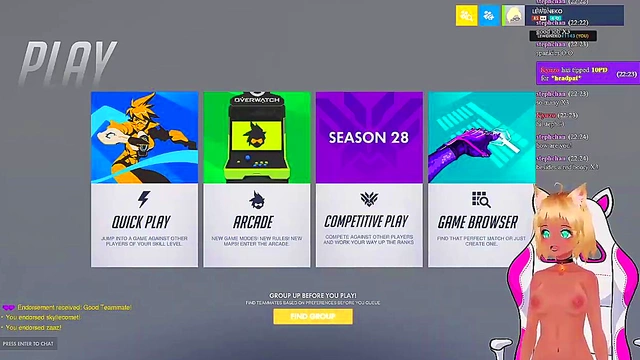 Lewd VTuber Neko Gets Spanked While Playing Overwatch Anime Livestream