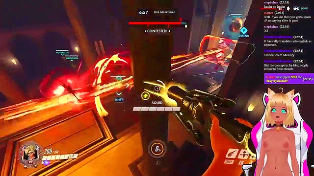 Lewd VTuber Neko Gets Spanked While Playing Overwatch Anime Livestream