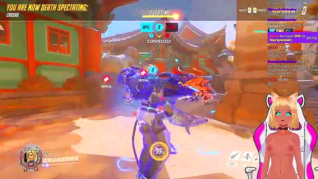Lewd VTuber Neko Gets Spanked While Playing Overwatch Anime Livestream