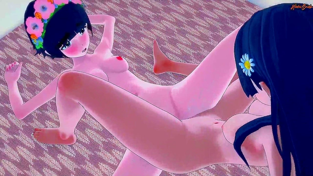 Cute Anime Lesbians Uiharu & Saten Enjoy Pussy Licking & Face Riding Orgasm Fest