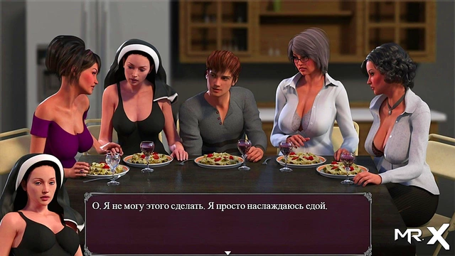 Horny Anime Ladies Engage in Lustful Table Fun With Teens & 3D Game Characters