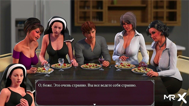 Horny Anime Ladies Engage in Lustful Table Fun With Teens & 3D Game Characters