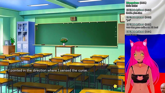 Lewd VTuber Neko Fucks Her Way Through 'My GF is the President!' Anime Game Livestream