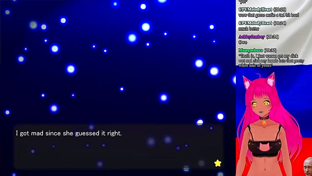 Lewd VTuber Neko Fucks Her Way Through 'My GF is the President!' Anime Game Livestream