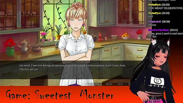 Petite VTuber LewdNeko Seduces in Spooky Halloween Anime Livestream