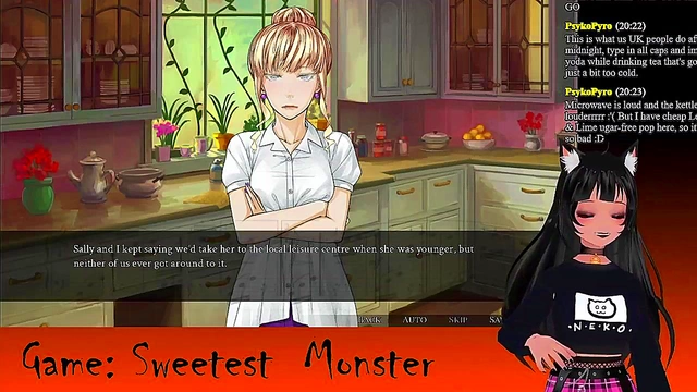 Petite VTuber LewdNeko Seduces in Spooky Halloween Anime Livestream