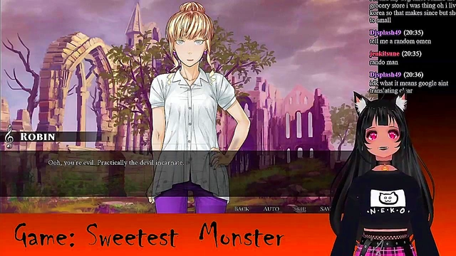 Petite VTuber LewdNeko Seduces in Spooky Halloween Anime Livestream