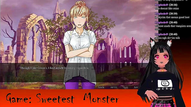 Petite VTuber LewdNeko Seduces in Spooky Halloween Anime Livestream