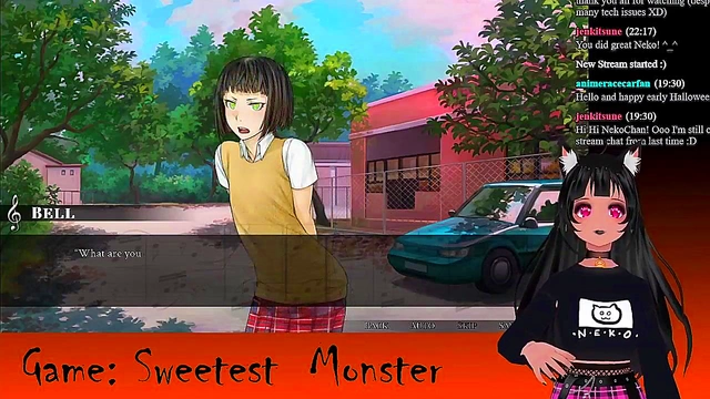 Petite VTuber LewdNeko Seduces in Spooky Halloween Anime Livestream