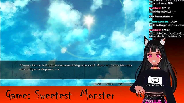 Petite VTuber LewdNeko Seduces in Spooky Halloween Anime Livestream