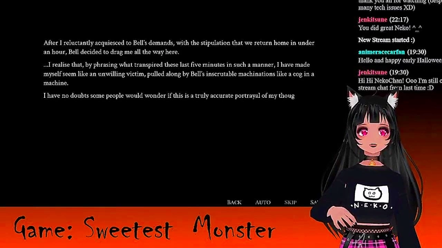 Petite VTuber LewdNeko Seduces in Spooky Halloween Anime Livestream