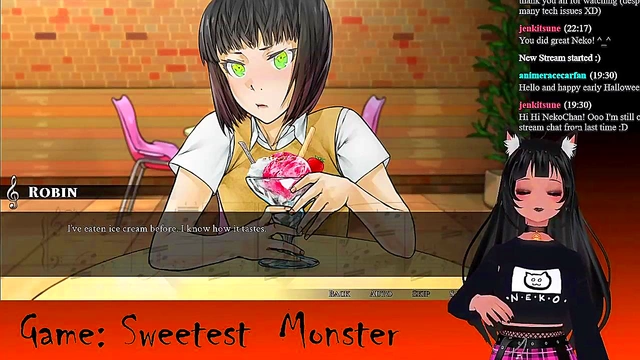 Petite VTuber LewdNeko Seduces in Spooky Halloween Anime Livestream