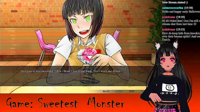 Petite VTuber LewdNeko Seduces in Spooky Halloween Anime Livestream