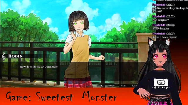 Petite VTuber LewdNeko Seduces in Spooky Halloween Anime Livestream