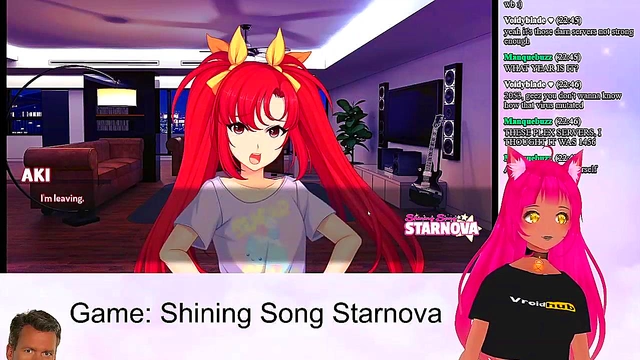 Petite VTuber LewdNeko Seduces in Shining Song Starnova Aki Route Anime