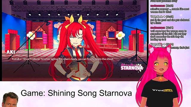 Petite VTuber LewdNeko Seduces in Shining Song Starnova Aki Route Anime