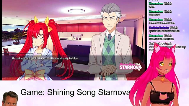 Petite VTuber LewdNeko Seduces in Shining Song Starnova Aki Route Anime