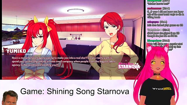 Petite VTuber LewdNeko Seduces in Shining Song Starnova Aki Route Anime
