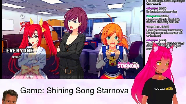 Petite VTuber LewdNeko Seduces in Shining Song Starnova Aki Route Anime