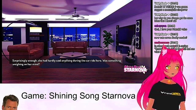 Petite VTuber LewdNeko Seduces in Shining Song Starnova Aki Route Anime