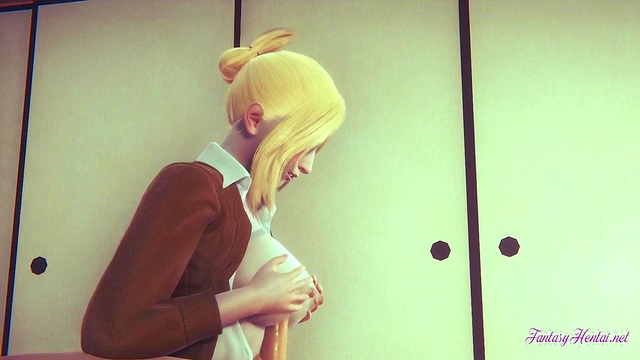 Annie Leonhart Gives Blowjob & Gets Fucked in Tatami for 3D Hentai Creampie