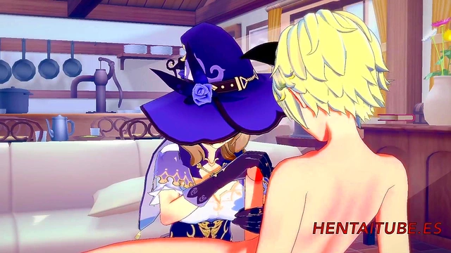 Lisa from Genshin Impact Enjoying Intense Blowjob & Pussy Fucking With Creampie Finish