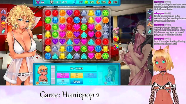 Lewd VTuber Neko Enjoys Big Boobed Anime Action in HuniePop 2 Livestream