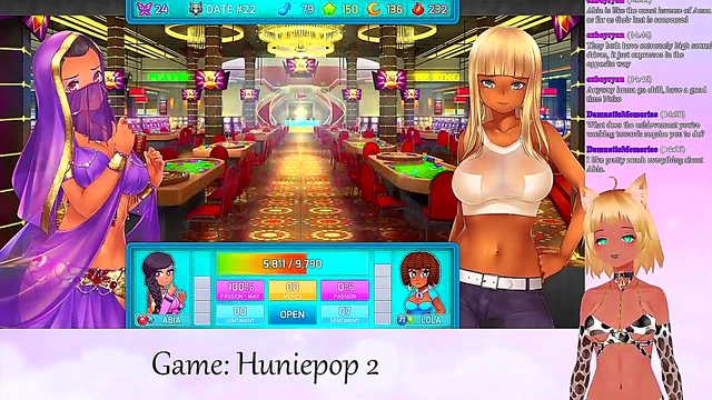 Lewd VTuber Neko Enjoys Big Boobed Anime Action in HuniePop 2 Livestream
