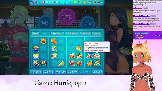Lewd VTuber Neko Enjoys Big Boobed Anime Action in HuniePop 2 Livestream
