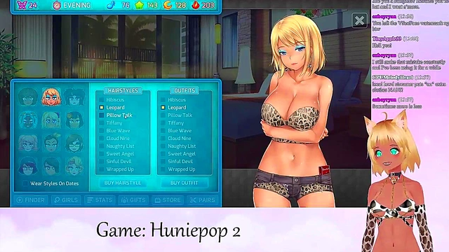 Lewd VTuber Neko Enjoys Big Boobed Anime Action in HuniePop 2 Livestream
