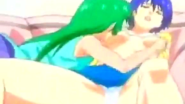 Lesbian Anime Girls Get Steamy In Cartoon Bedtime Fun