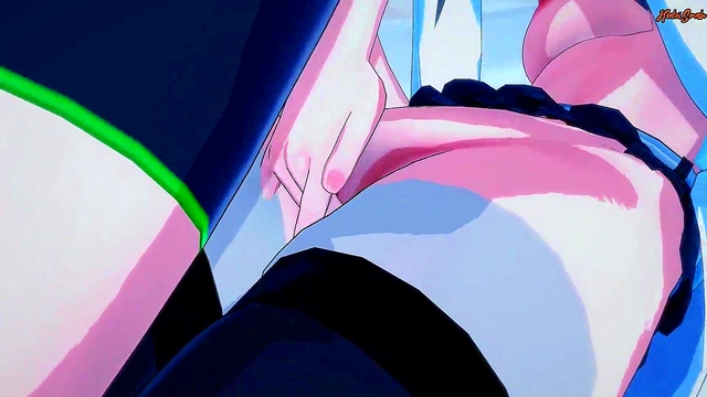 Cute Petite Lesbians Finger And Strapon Fuck In Anime Lesbian BDSM Adventure