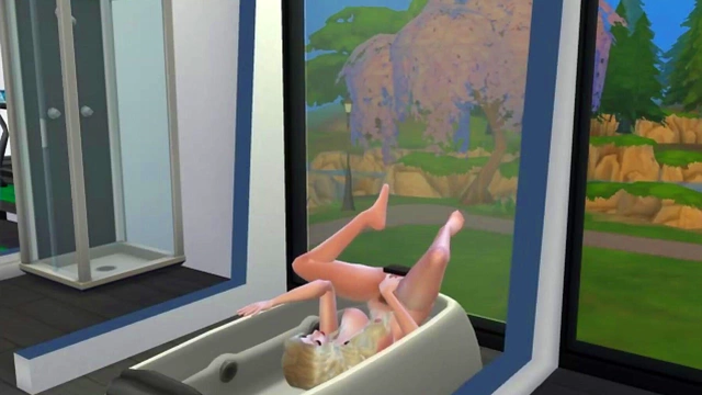 Horny Hot Blonde With Big Tits Masturbates Her Pussy In Cartoon Hentai Style