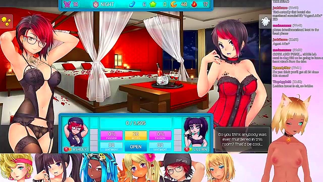 Lewd VTuber Neko's Anime Threesome Livestream With Big Boobs & Lingerie Fun