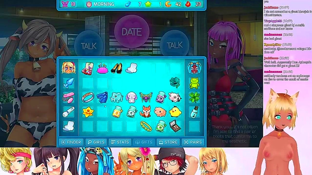 Lewd VTuber Neko's Anime Threesome Livestream With Big Boobs & Lingerie Fun