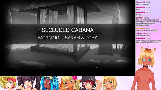 Lewd VTuber Neko's Anime Threesome Livestream With Big Boobs & Lingerie Fun