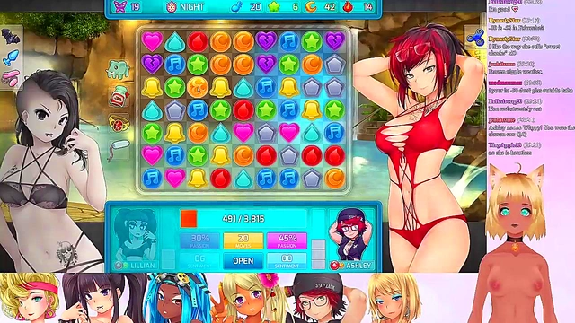 Lewd VTuber Neko's Anime Threesome Livestream With Big Boobs & Lingerie Fun